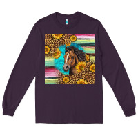 Plum quarter horse aztec pattern Long Sleeve Tee - LillyAllenDesigns