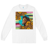 White quarter horse aztec pattern Long Sleeve Tee - LillyAllenDesigns