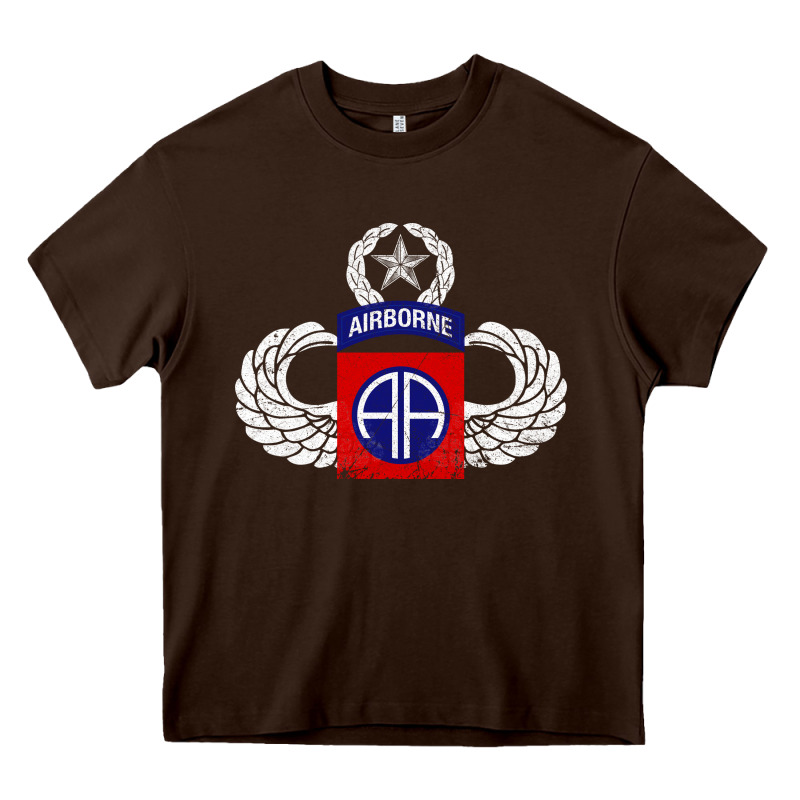 82nd Airborne Div Parachutist Wings And Patch - Distressed Heavy Core Tee by baoMotion | Teevron