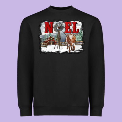 Noel With Windmill And Farm Heavyweight Sweatshirt Designed By Ranaportraitstore
