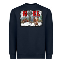 Navy noel with windmill and farm Heavyweight Sweatshirt - RanaPortraitStore