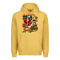 Antique Gold louisiana christmas with  afro santa Premium Hoodie - BarkalooDesign