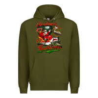 Army Green louisiana christmas with  afro santa Premium Hoodie - BarkalooDesign