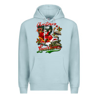 Blue Mist louisiana christmas with  afro santa Premium Hoodie - BarkalooDesign