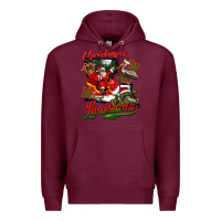 Burgundy louisiana christmas with  afro santa Premium Hoodie - BarkalooDesign