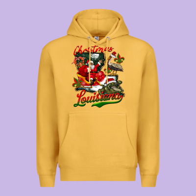 Louisiana Christmas With  Afro Santa Premium Hoodie Designed By Barkaloodesign