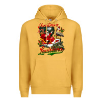Mustard louisiana christmas with  afro santa Premium Hoodie - BarkalooDesign