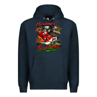 Navy louisiana christmas with  afro santa Premium Hoodie - BarkalooDesign