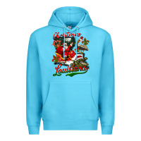 Ocean Blue louisiana christmas with  afro santa Premium Hoodie - BarkalooDesign