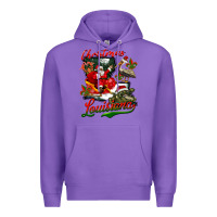 Purple louisiana christmas with  afro santa Premium Hoodie - BarkalooDesign
