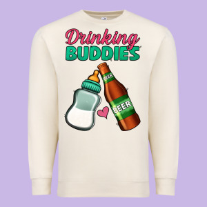 Drinking Buddies Premium Sweatshirt Designed By Jasminsmagicworld