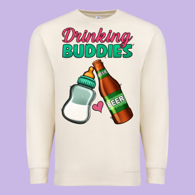 Drinking Buddies Premium Sweatshirt Designed By Jasminsmagicworld