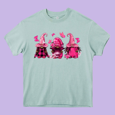 Breast Cancer Afro Gnomies Heavy Core Tee Designed By Fadigitalartstudio