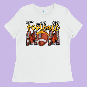 Football Mom Ladies Tee Designed By Cowhidedigitalart