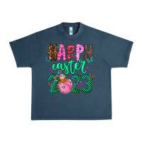Midnight Navy Happy Easter Urban Heavy Tee - CowhideDigitalArt