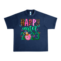 Navy Happy Easter Urban Heavy Tee - CowhideDigitalArt