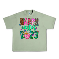 Oil Green Happy Easter Urban Heavy Tee - CowhideDigitalArt