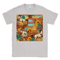 Moon Dust Western Horse Sunflowers Gemstone Seamless Pattern Classic Tee - FaDigitalArtStudio