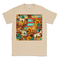 Mushroom Western Horse Sunflowers Gemstone Seamless Pattern Classic Tee - FaDigitalArtStudio