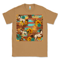 Toasted Coconut Western Horse Sunflowers Gemstone Seamless Pattern Classic Tee - FaDigitalArtStudio