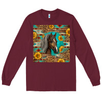 Burgundy western tennessee horse Long Sleeve Tee - LillyAllenDesigns