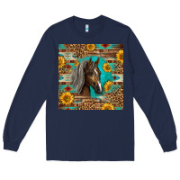 Navy western tennessee horse Long Sleeve Tee - LillyAllenDesigns