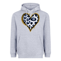 Heather Grey Dalmatians Heart Gold Glitter Heavyweight Hoodie - Jasminsmagicworld