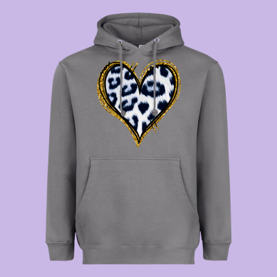 Dalmatians Heart Gold Glitter Heavyweight Hoodie Designed By Jasminsmagicworld