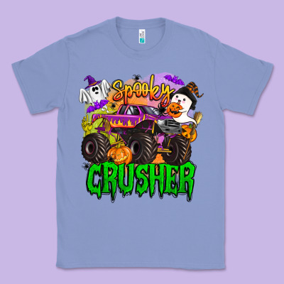 Spooky Crusher Monster Truck Classic Tee Designed By Barkaloodesign