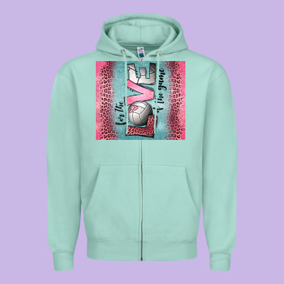 For The Love Of The Game Volleyball Zipper Hoodie Designed By Jasminsmagicworld