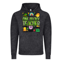 Vintage Black one lucky teacher lucky charm Vintage Hoodie - Artiststas