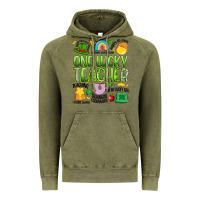 Vintage Olive one lucky teacher lucky charm Vintage Hoodie - Artiststas