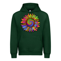 Forest Green tie dye sunflower Urban Hoodie - RanaPortraitStore