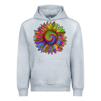 Heather Grey tie dye sunflower Urban Hoodie - RanaPortraitStore