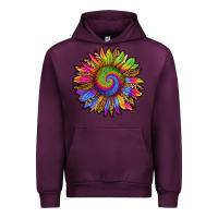 Mauve Wine tie dye sunflower Urban Hoodie - RanaPortraitStore
