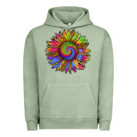 Pigment Oil Green tie dye sunflower Urban Hoodie - RanaPortraitStore