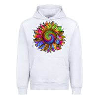 White tie dye sunflower Urban Hoodie - RanaPortraitStore