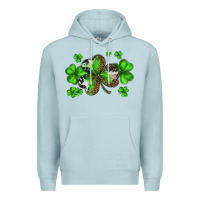 Blue Mist st. patricks day shamrocks Premium Hoodie - BarkalooDesign
