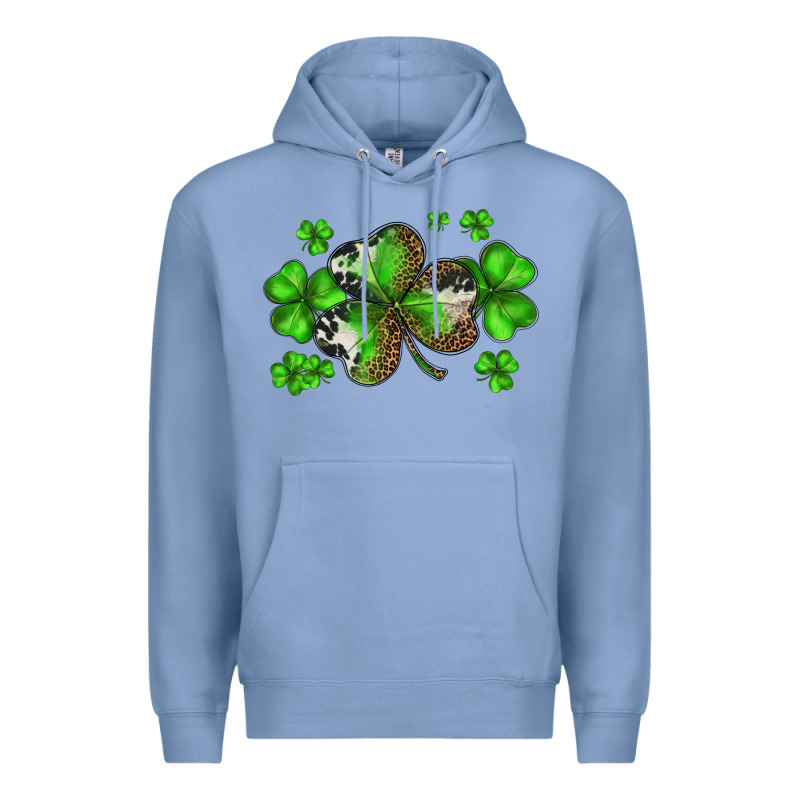 St. Patricks Day Shamrocks Premium Hoodie by BarkalooDesign | Teevron