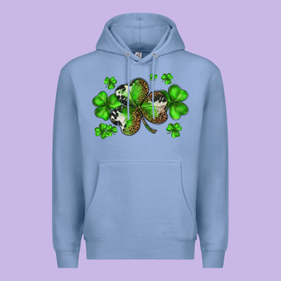 St. Patricks Day Shamrocks Premium Hoodie Designed By Barkaloodesign