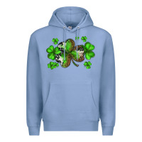 Colony Blue st. patricks day shamrocks Premium Hoodie - BarkalooDesign