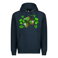 Navy st. patricks day shamrocks Premium Hoodie - BarkalooDesign