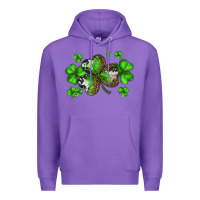 Purple st. patricks day shamrocks Premium Hoodie - BarkalooDesign