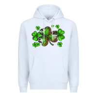 White st. patricks day shamrocks Premium Hoodie - BarkalooDesign