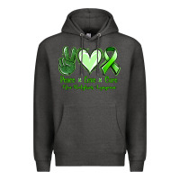 Charcoal Heather Peace Love Cure Non Hodgkins Lympoma Premium Hoodie - Jasminsmagicworld