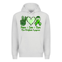Dove Grey Peace Love Cure Non Hodgkins Lympoma Premium Hoodie - Jasminsmagicworld