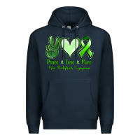 Navy Peace Love Cure Non Hodgkins Lympoma Premium Hoodie - Jasminsmagicworld