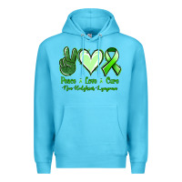 Ocean Blue Peace Love Cure Non Hodgkins Lympoma Premium Hoodie - Jasminsmagicworld