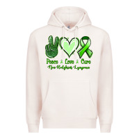 Pale Pink Peace Love Cure Non Hodgkins Lympoma Premium Hoodie - Jasminsmagicworld