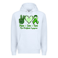 White Peace Love Cure Non Hodgkins Lympoma Premium Hoodie - Jasminsmagicworld